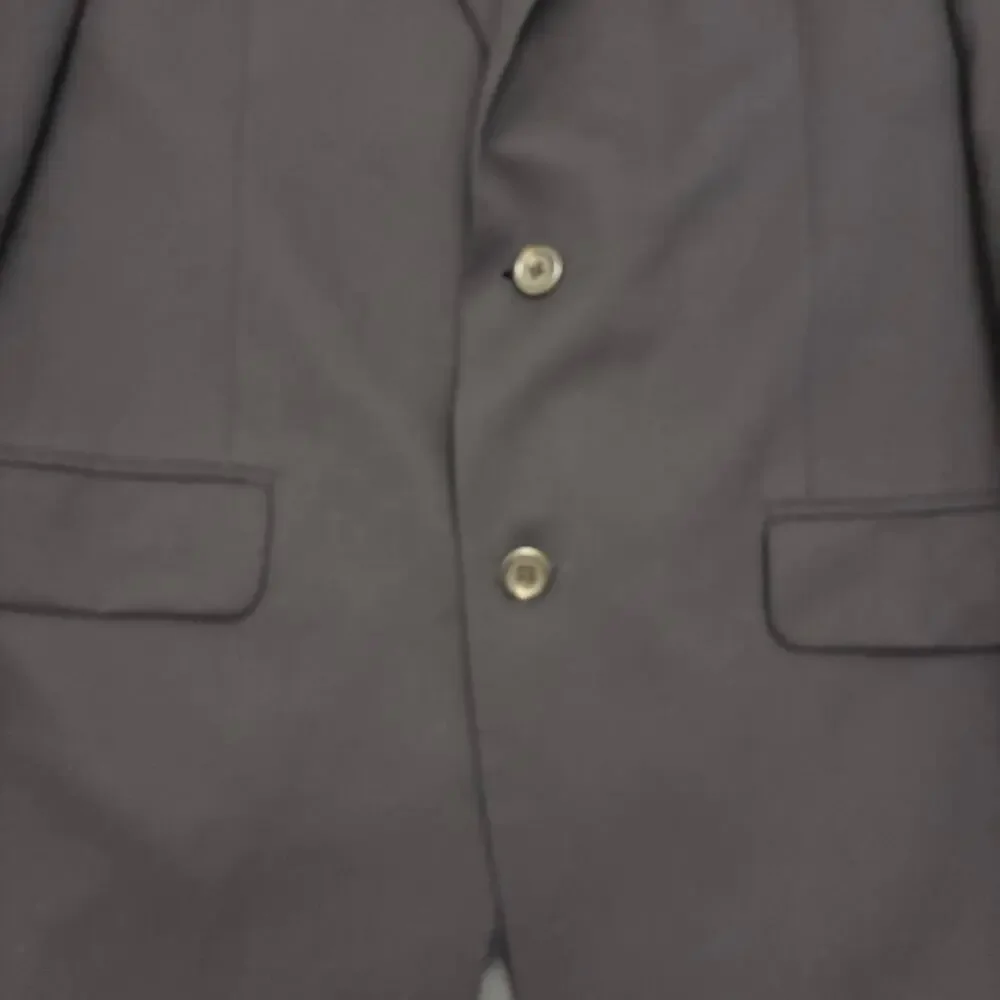 Lauren Ralph Lauren Mens 40R Black Blazer Sport Coat 2 Button Paisley Trim